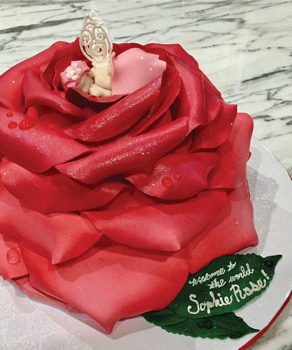 Rose Shaped Baby Shower Cake