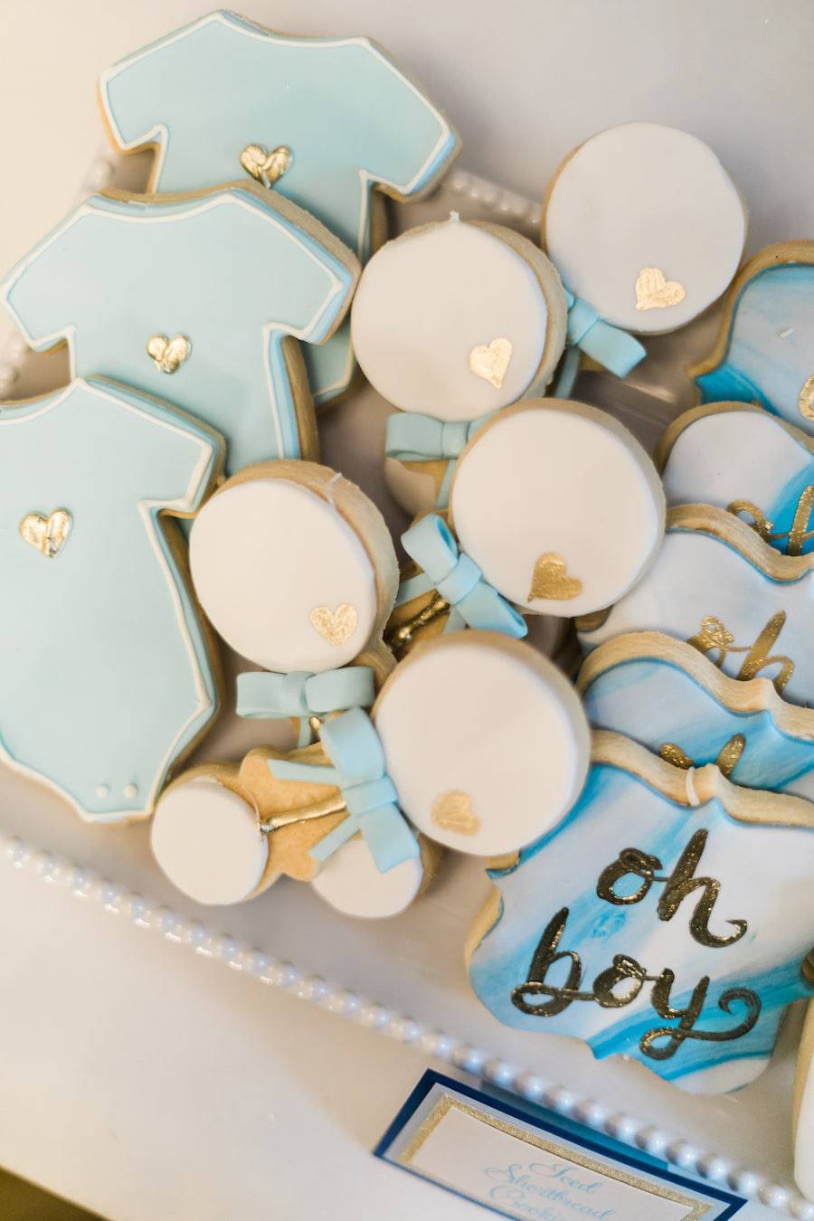 Baby Blue and Gold baby cookies