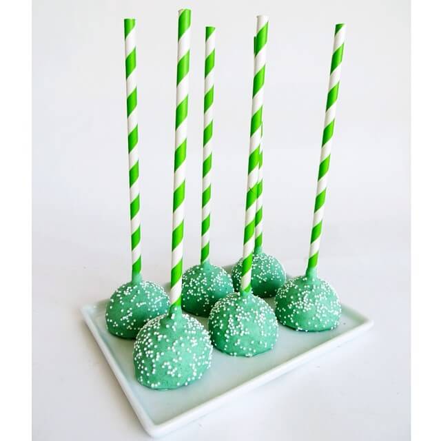 Green And White Cake Pops