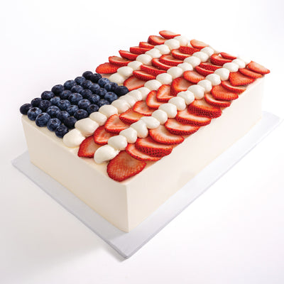 4th of July Triple Berry Flag Sheet Cake - Sweet E's Bake Shop - Sweet E's Bake Shop