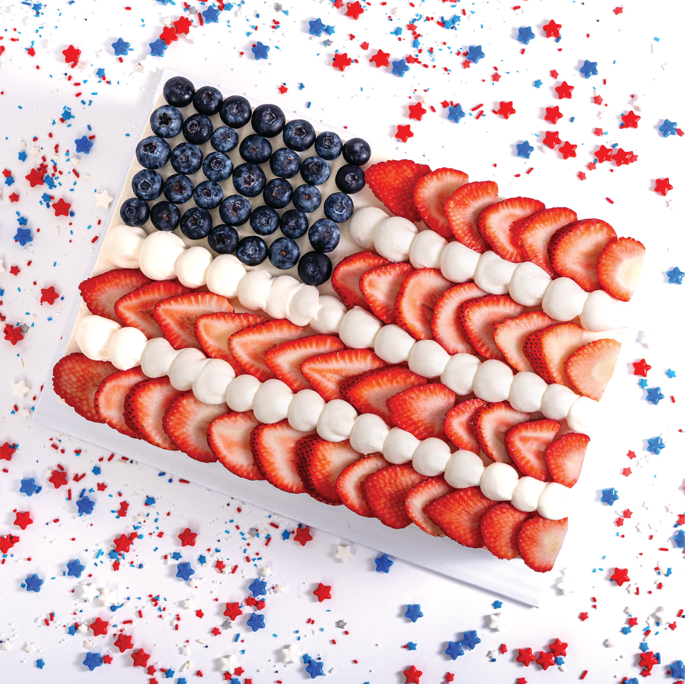 4th of July Triple Berry Flag Sheet Cake - Sweet E's Bake Shop - Sweet E's Bake Shop