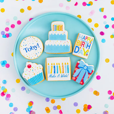 Happy Birthday Boy Cookie Gift Box | Custom Name