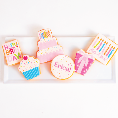 Happy Birthday Girl Cookie Gift Box | Custom Name - Sweet E's Bake Shop - Sweet E's Bake Shop