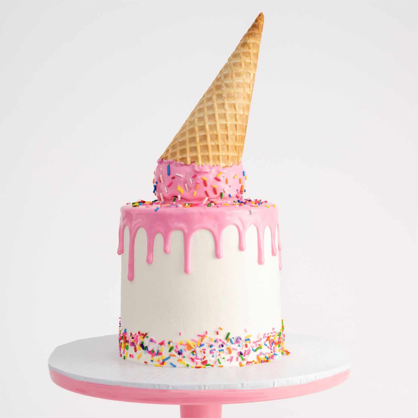 Vanilla Confetti Ice Cream Cake | Choose Your Drip Color - Sweet E's Bake Shop - The Cake Shop