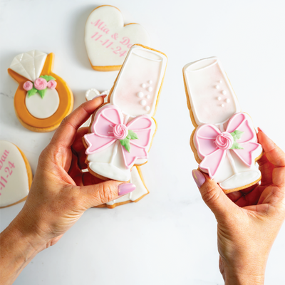 Wedding Engagement Cookie Gift Box | Custom Name & Date - Sweet E's Bake Shop - Sweet E's Bake Shop