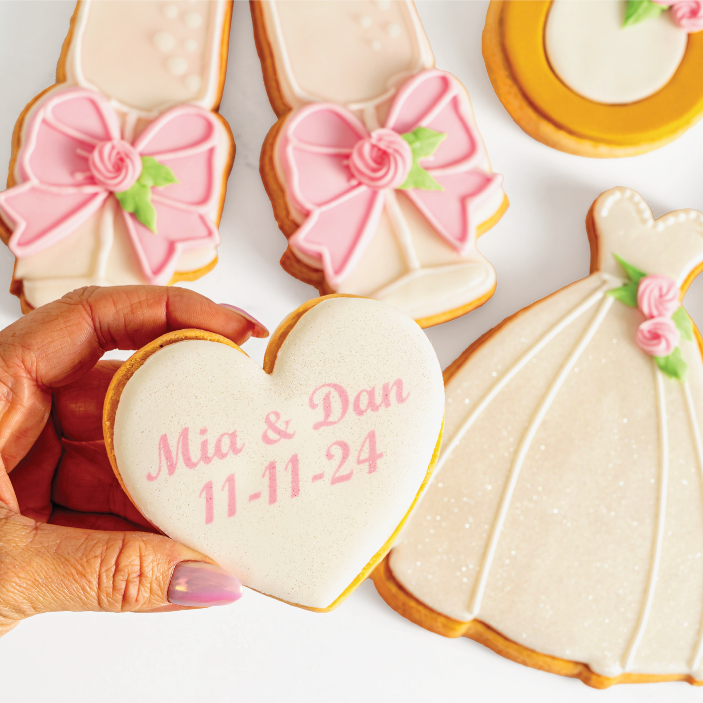 Wedding Engagement Cookie Gift Box | Custom Name & Date - Sweet E's Bake Shop - Sweet E's Bake Shop