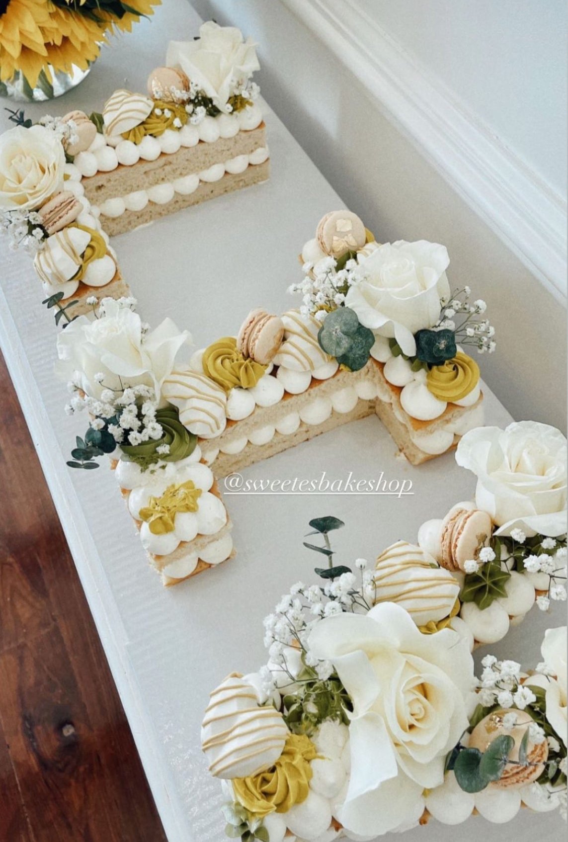 Letter Floral Cake