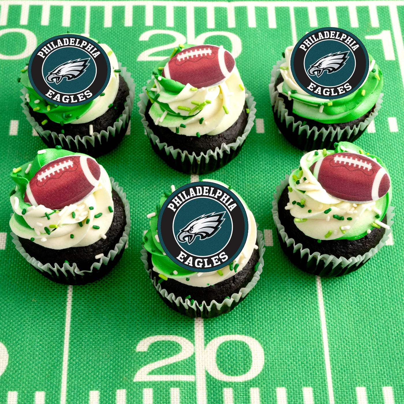 Philadelphia Eagles Football Cupcakes