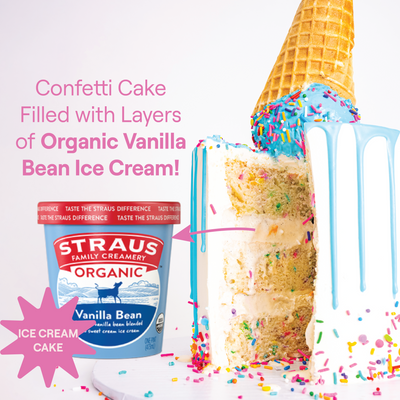 Vanilla Confetti Ice Cream Cake | Choose Your Drip Color - Sweet E's Bake Shop - The Cake Shop