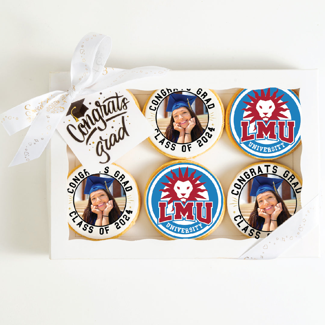 Custom Grad Cookies | Loyola Marymount University | Upload your photo - Sweet E's Bake Shop - The Cookie Shop