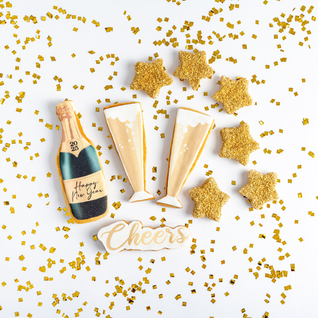 Cheers To The New Year Glam Cookie Gift Box - Sweet E's Bake Shop - Sweet E's Bake Shop