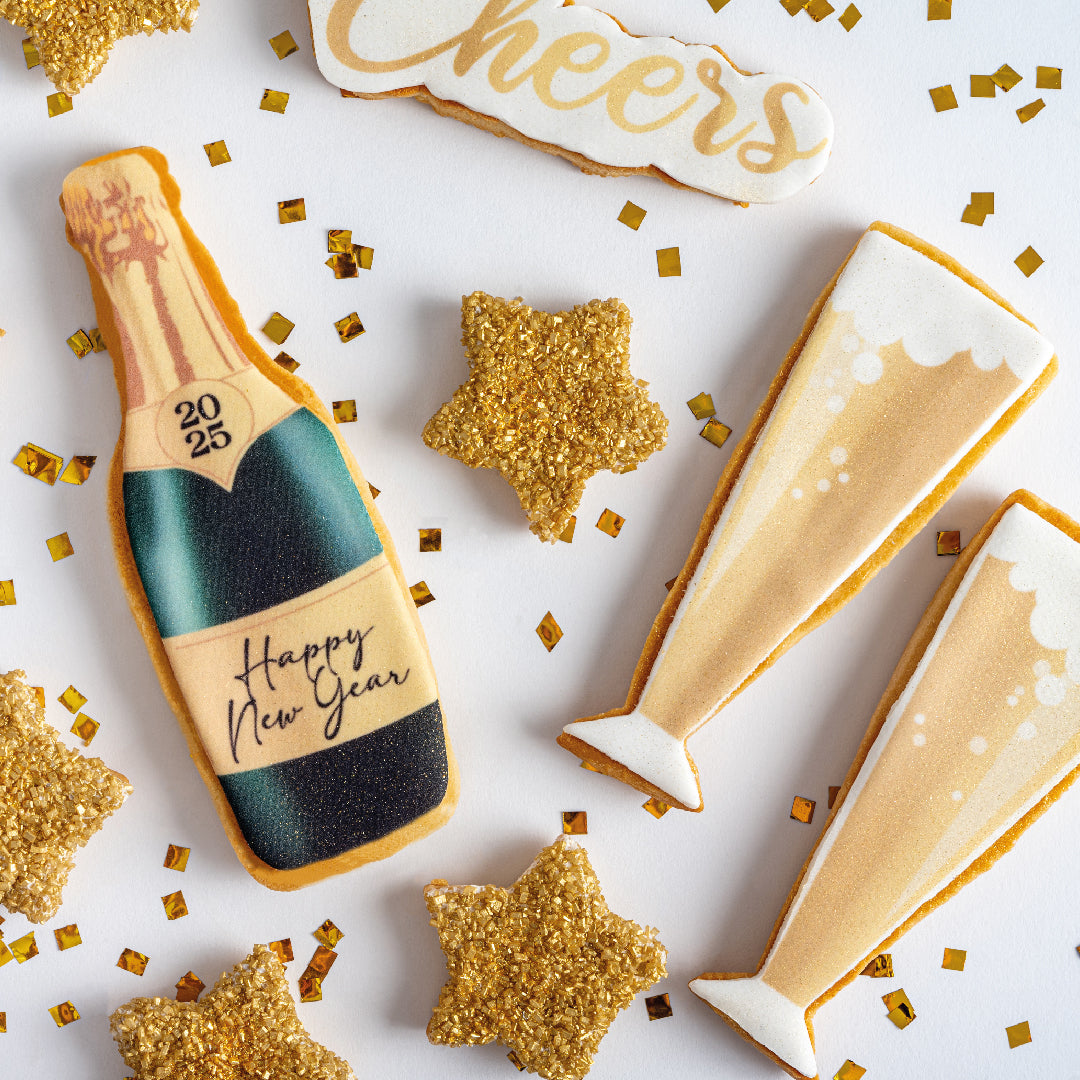 Cheers To The New Year Glam Cookie Gift Box - Sweet E's Bake Shop - Sweet E's Bake Shop