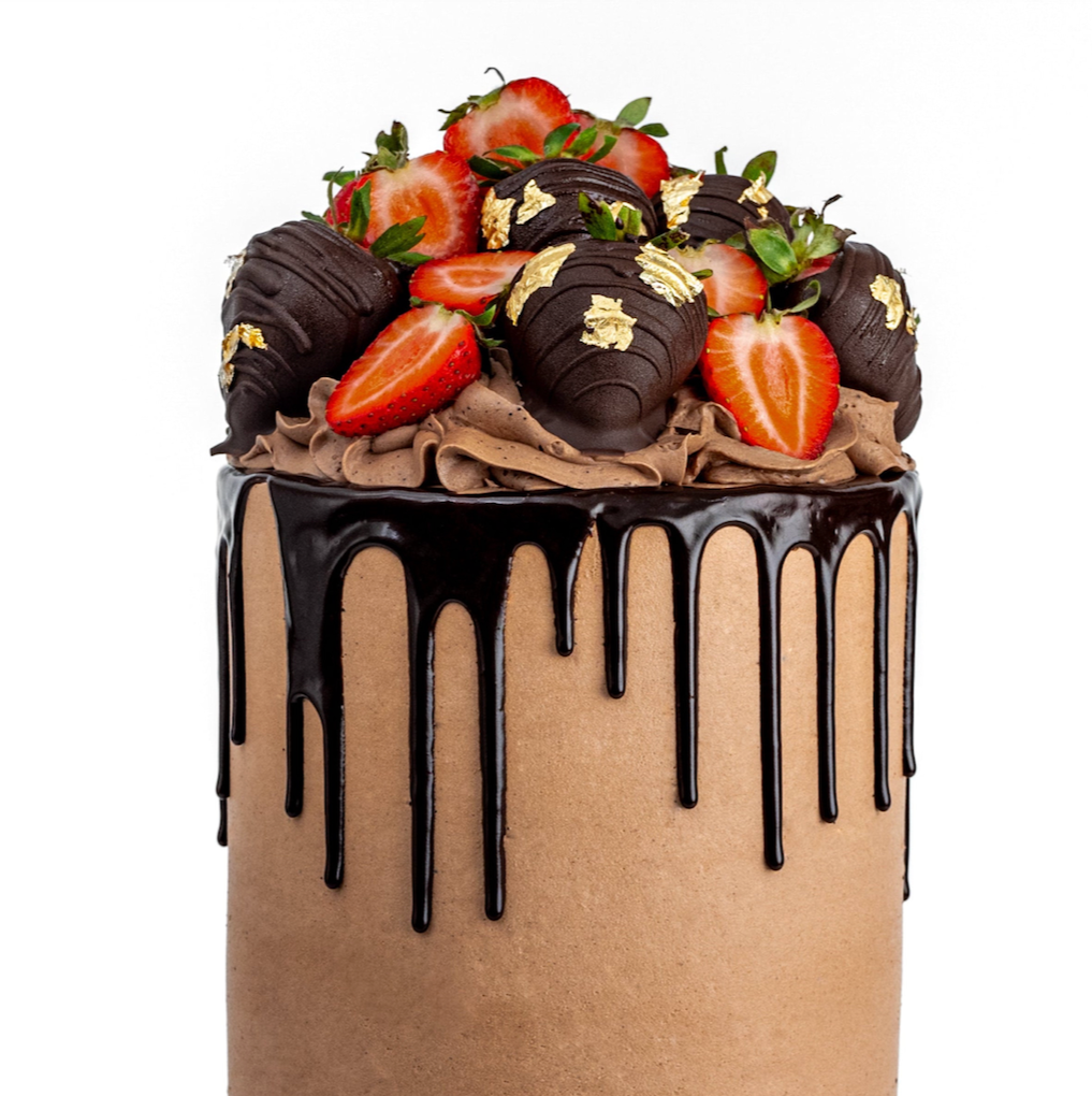 Chocolate Dipped Strawberry Cake