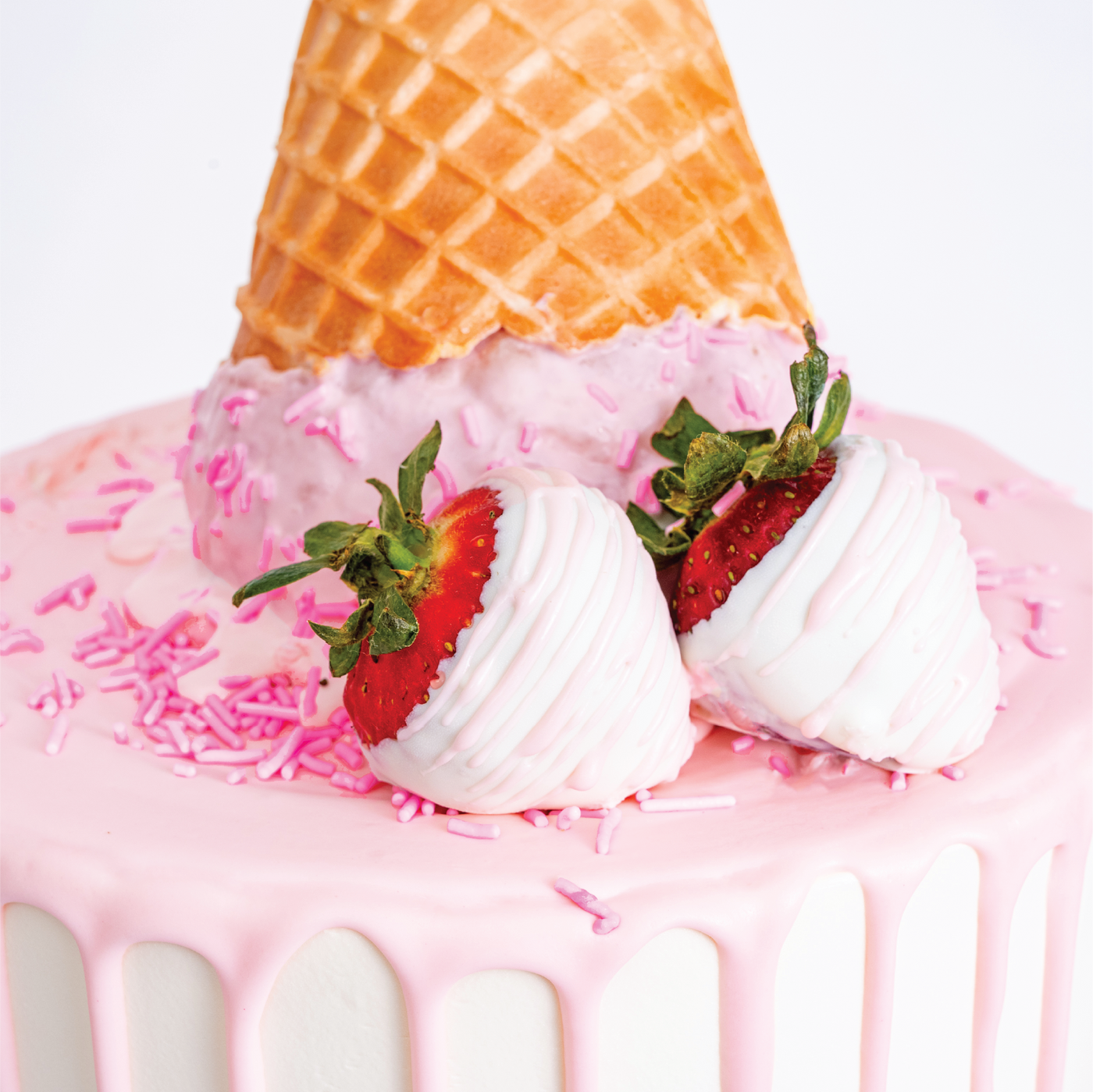 Strawberry Vanilla Ice Cream Cake - Sweet E's Bake Shop - The Cake Shop