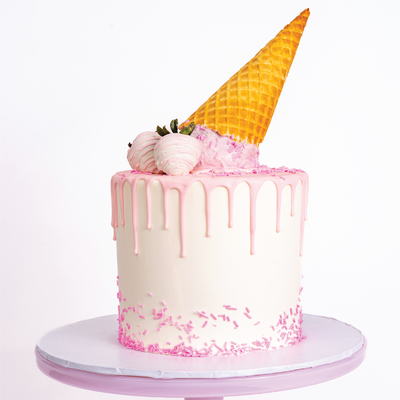 Strawberry Vanilla Ice Cream Cake - Sweet E's Bake Shop - The Cake Shop