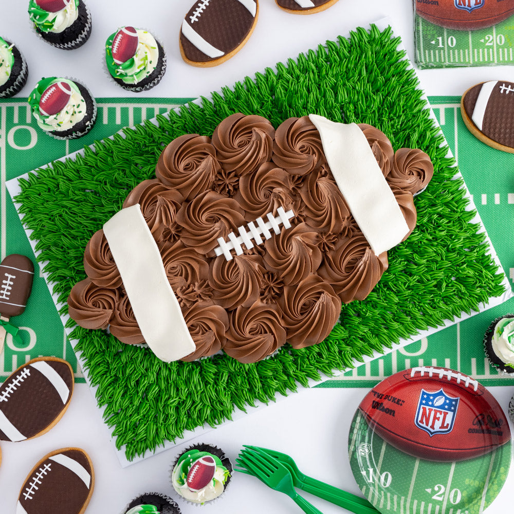 Football Cupcake Cake - Sweet E's Bake Shop - The Cake Shop