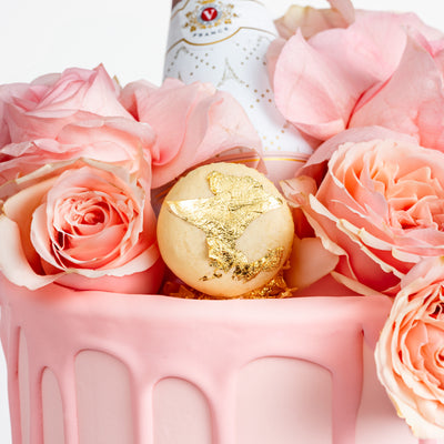 Valentine Champagne Rose Cake