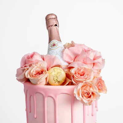 Valentine Champagne Rose Cake