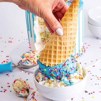 Vanilla Confetti Ice Cream Cake | Choose Your Drip Color - Sweet E's Bake Shop - The Cake Shop