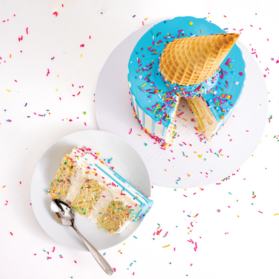 Vanilla Confetti Ice Cream Cake | Choose Your Drip Color - Sweet E's Bake Shop - The Cake Shop