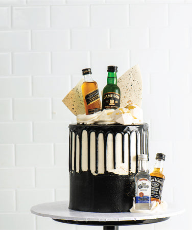 Liquor Bottle Theme Cake | bakehoney.com