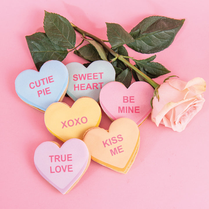 24 buy VALENTINE CONVERSATION HEART Fortune Cookies with Free Shipping, Anniversary, Birthday, Love, Mother's Day, Thank You, Valentine's