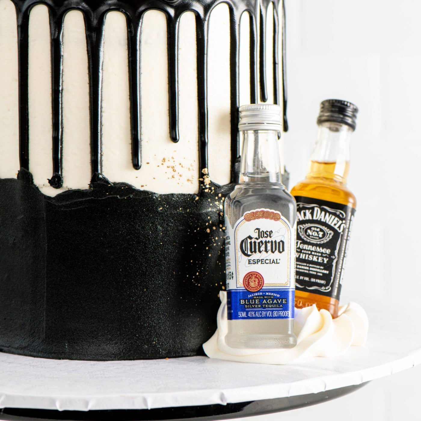 Cake With Liquor Bottle On Top | bakehoney.com