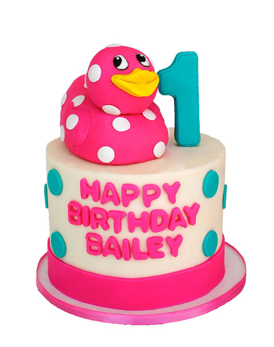 Pink Duckie Cake - Sweet E's Bake Shop