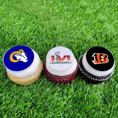 Super Bowl LVI Logo and Football Edible Cake Topper Image